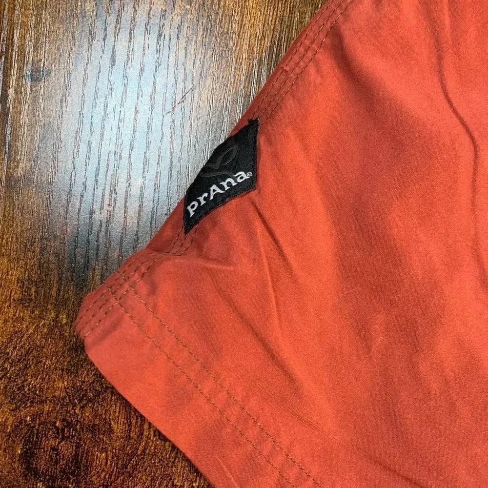 Prana Mojo Shorts Orange Elastic Waist Athletic Mens Size‎ Extra Large
